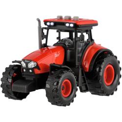 Traktor Zetor červený set s valníkem na setrvačník na baterie Světlo Zvuk
