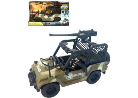 Auto vojenské průzkumné army vozidlo set s figurkou a doplňky plast
